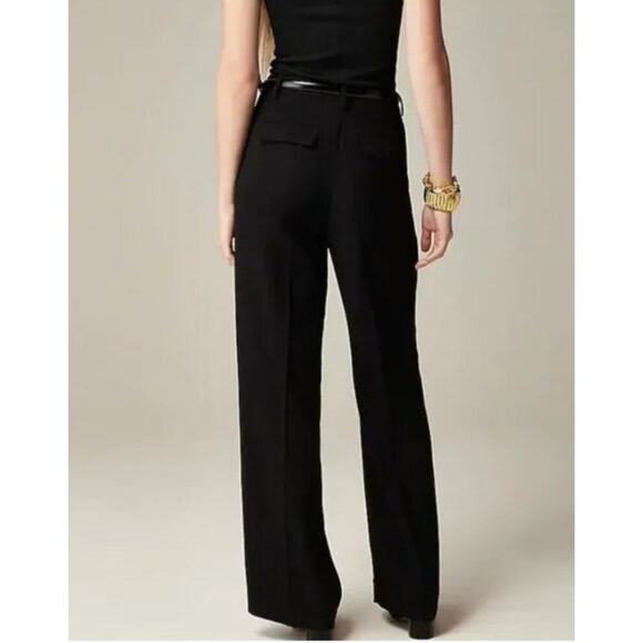 NWT J. Crew Wide-Leg Trouser In Four-Season Stretch Black 10 - Picture 2 of 12